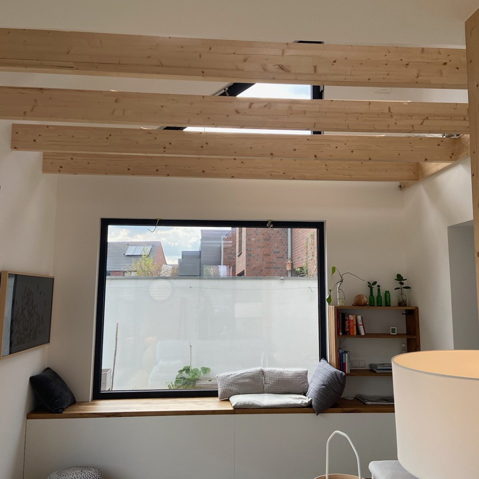 Projekt holzverkleideter Anbau - Balken