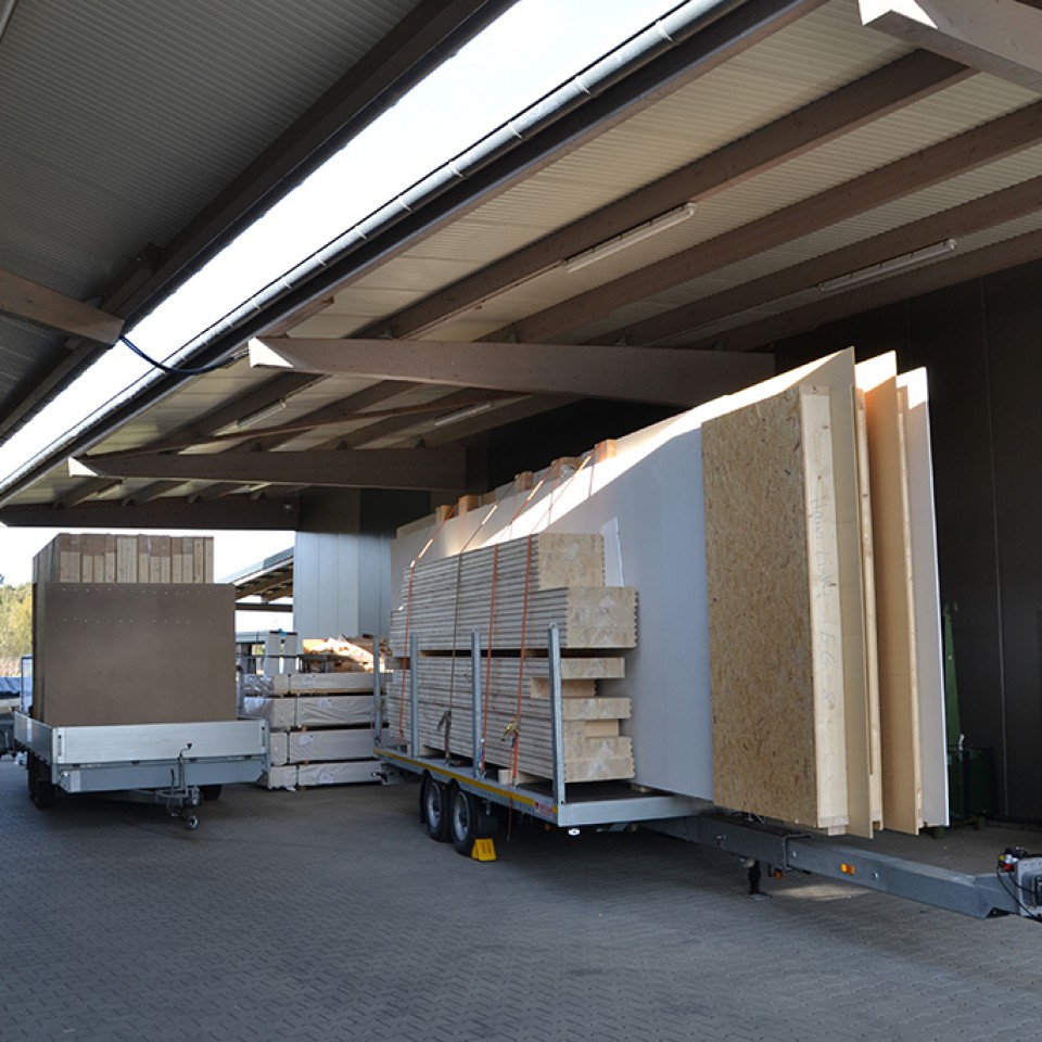 Transport der Holzrahmen