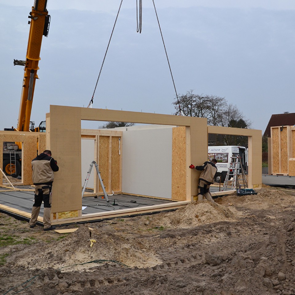 Aufbau Doppelhaus